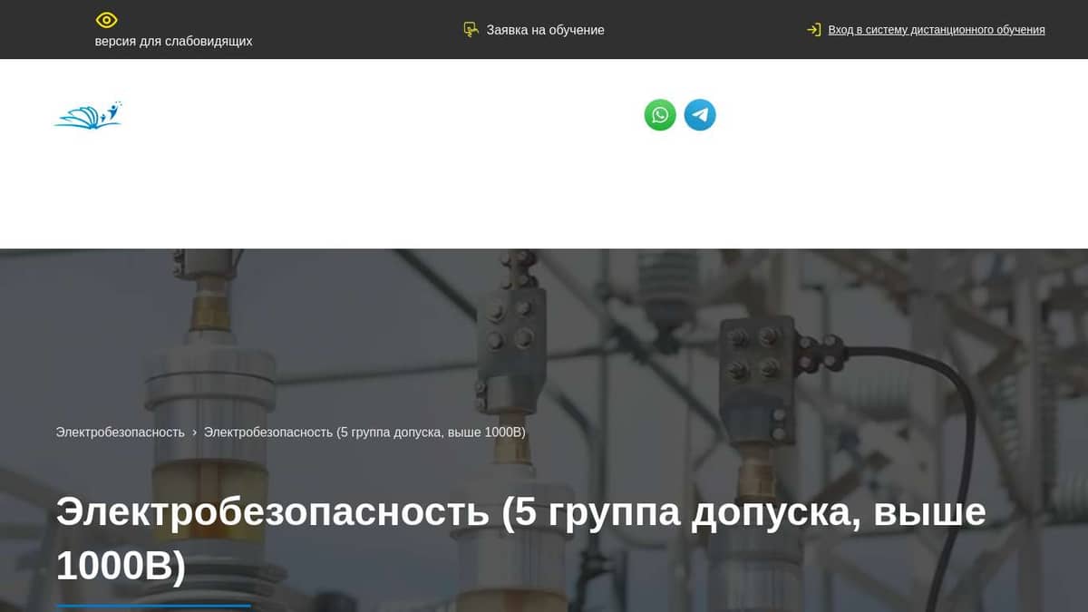 Электробезопасность 5 группа допуска выше 1000В